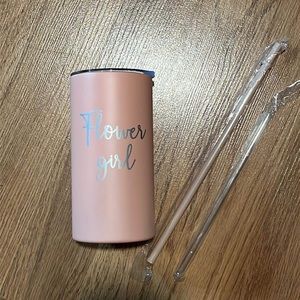 Flower Girl Tumbler With Straw 16 oz
